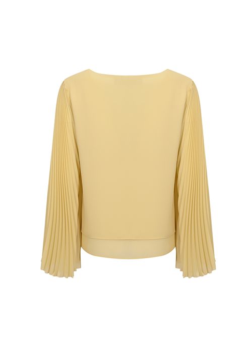 Blusa tunica in tessuto plissettato Verdino Clips | E354 954100036